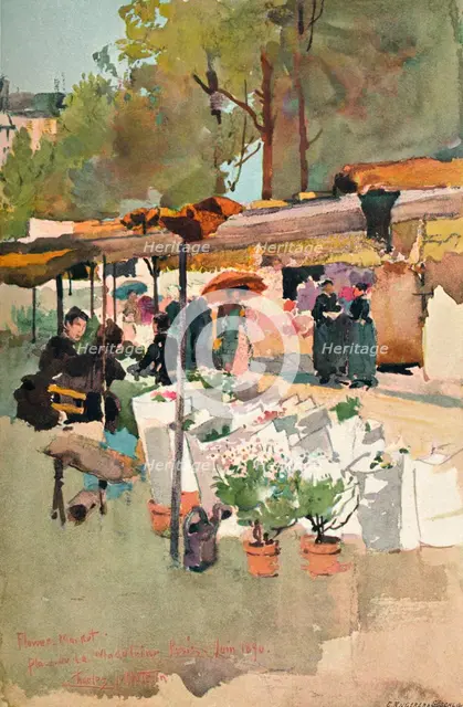 'Flower Market Paris', 1890, (1897.) Artist: Charles John Watson.