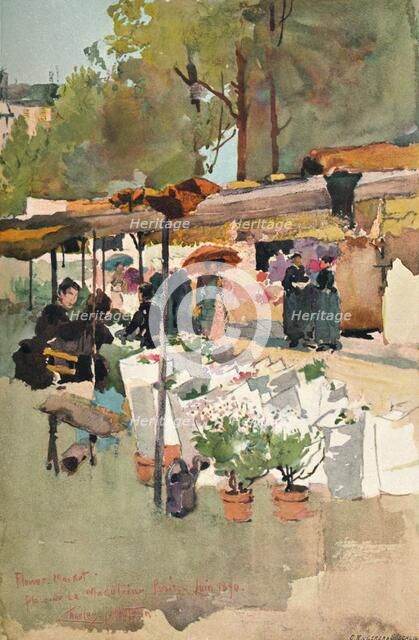 'Flower Market Paris', 1890, (1897.) Artist: Charles John Watson.