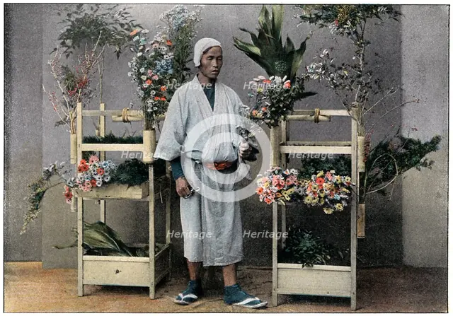 'Flower Merchant in Japan', c1890. Artist: Charles Gillot