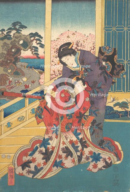 Flower of Akashi (Akashi no hana), 1853. Creator: Utagawa Kuniteru.