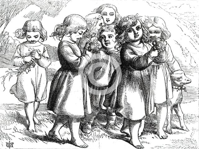 "Flower Offerings", from "The Pilgrim's Progress", 1860. Creator: Unknown.