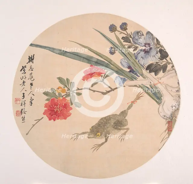 Flower and Toad. Creator: Zhang Xiong.