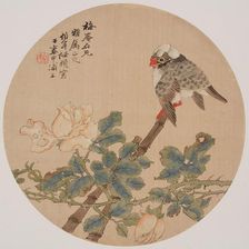 Flower and bird, about 1860-1896. Creator: Ren Yi