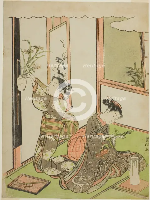 Flower Arranging, Japan, c. 1769. Creator: Kitao Shigemasa.