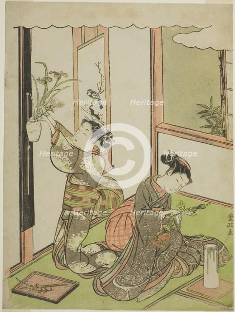 Flower Arranging, Japan, c. 1769. Creator: Kitao Shigemasa.