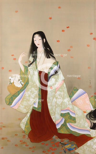 Flower Basket (inspired by Noh-Play), 1915. Creator: Shoen, Uemura (1875-1949).