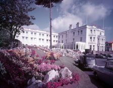 Flower beds at the Palace Hotel, Paignton, Devon, c1955. Creator: Arthur Charles Kirby Ware