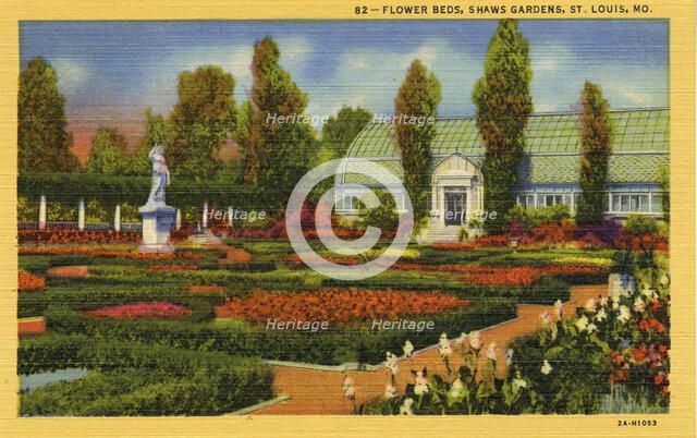 Flower beds, Shaw's Garden, St Louis, Missouri, USA, 1932. Creator: Unknown.