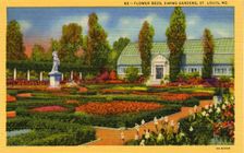 Flower beds, Shaw's Garden, St Louis, Missouri, USA, 1932. Creator: Unknown