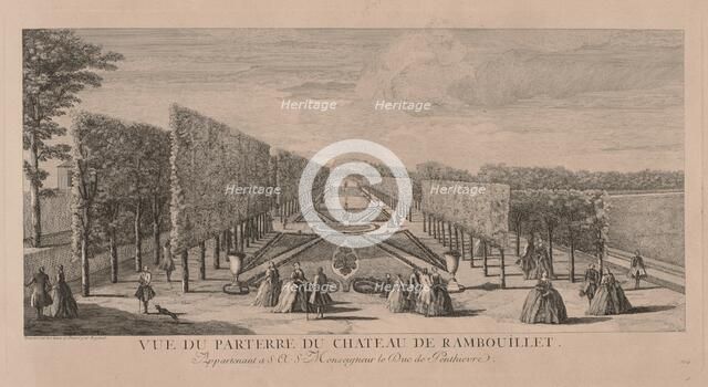 Flower Garden of Chateau Rambouillet. Creator: Jacques Rigaud (French, 1681-1754).