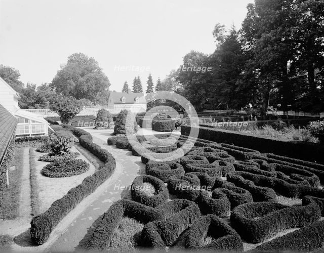 Flower gardens at Mt. Vernon, c.between 1910 and 1920. Creator: Unknown.