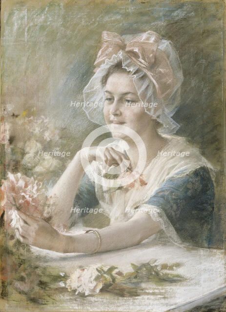 Flower Girl, 1884. Creator: Albert Edelfelt.