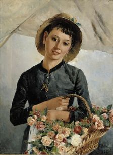 Flower Girl, 1885. Creator: Aukusti Uotila