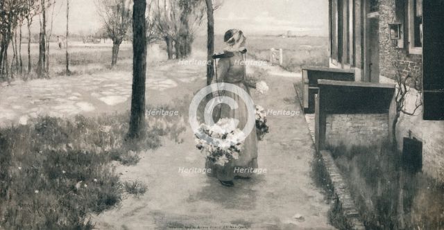 'Flower Girl in Holland', 1887, (1912). Artist: George Hitchcock.