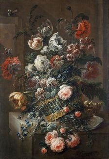 Flower Piece with Variegated Tulips 1721. Artist: Jean-Baptiste Morel