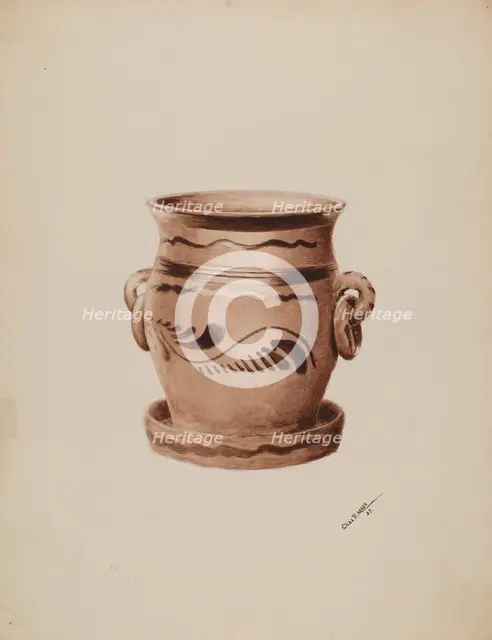 Flower Pot, 1937. Creator: Charles Moss.