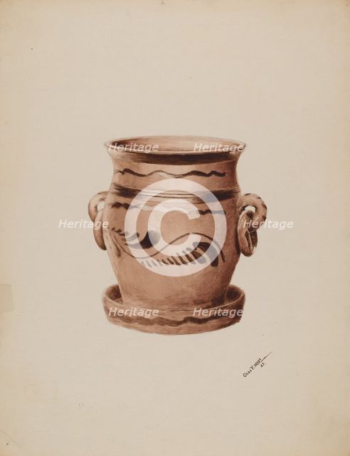 Flower Pot, 1937. Creator: Charles Moss.