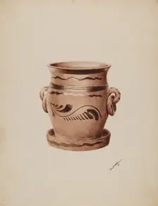Flower Pot, 1937. Creator: Charles Moss