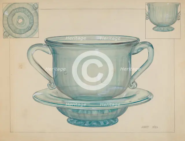 Flower Pot and Base, c. 1937. Creator: Janet Riza.
