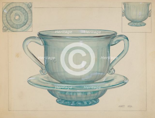 Flower Pot and Base, c. 1937. Creator: Janet Riza.