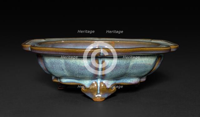 Flower Pot Stand or Bulb Bowl: Jun ware, 14th-15th Century. Creator: Unknown.