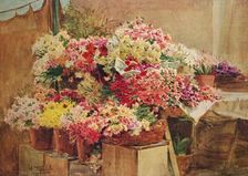 Flower Stall in Mentone Market c1910, (1912). Artist: Walter Frederick Roofe Tyndale