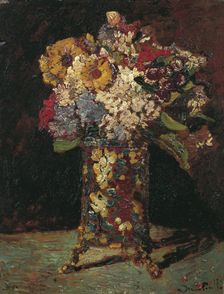 Flower still life, 1875. Artist: Monticelli, Adolphe-Thomas-Joseph (1824-1886)