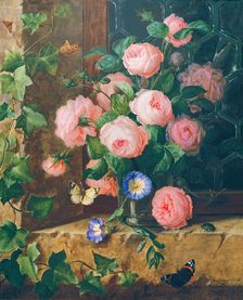 Flower still life, 1839. Creator: Josef Lauer