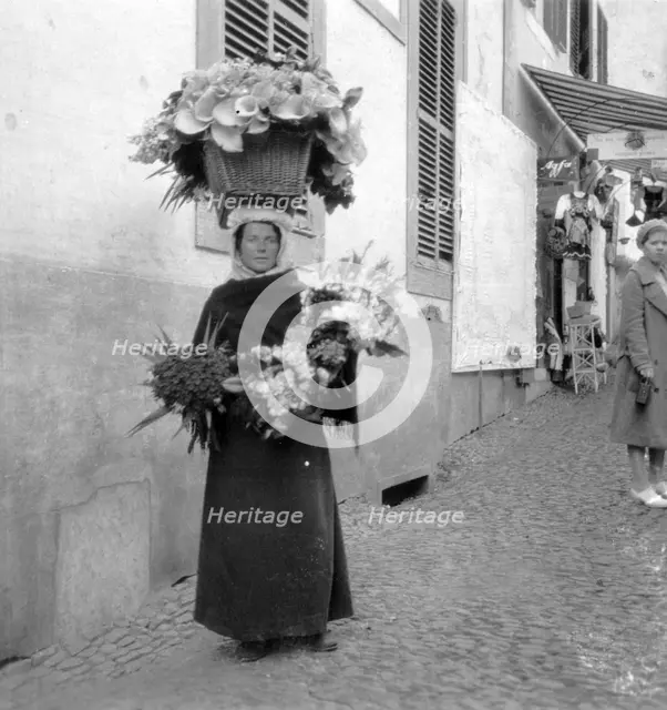 Flower seller, Funchal, Madeira, 20th century. Artist: Unknown