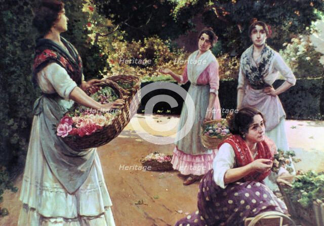 'Flower Sellers of Seville'. Artist: Jose Rico Tejedo