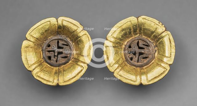 Flower-Shaped Ear Ornaments, 1400/1500. Creator: Unknown.