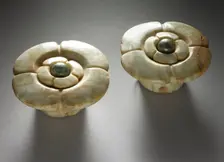 Flower-Shaped Earflares, between 550 and 850. Creator: Unknown