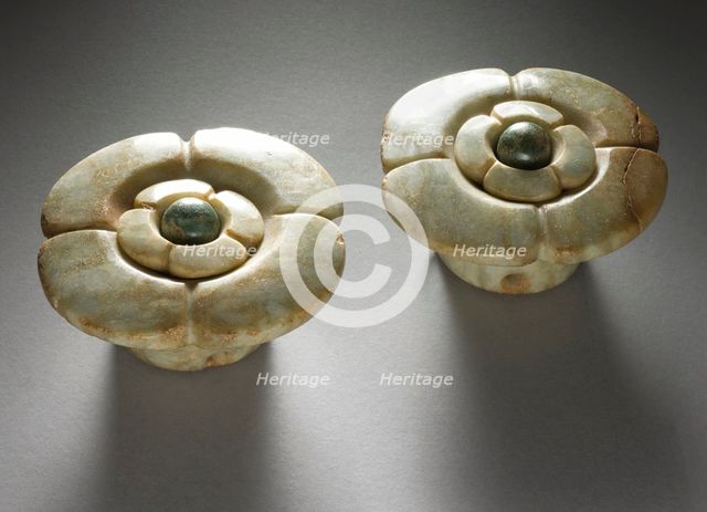 Flower-Shaped Earflares, between 550 and 850. Creator: Unknown.
