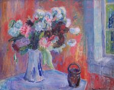 Flower Vase in red Interior, 1930. Creator: Thorvald Erichsen
