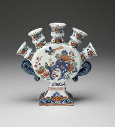 Flower Vase (one of a pair), Delft, c. 1700/22. Creator: De Griekesche A