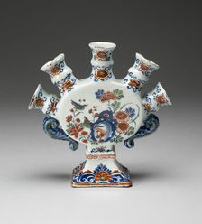 Flower Vase (one of a pair), Delft, c. 1700/22. Creator: De Griekesche A