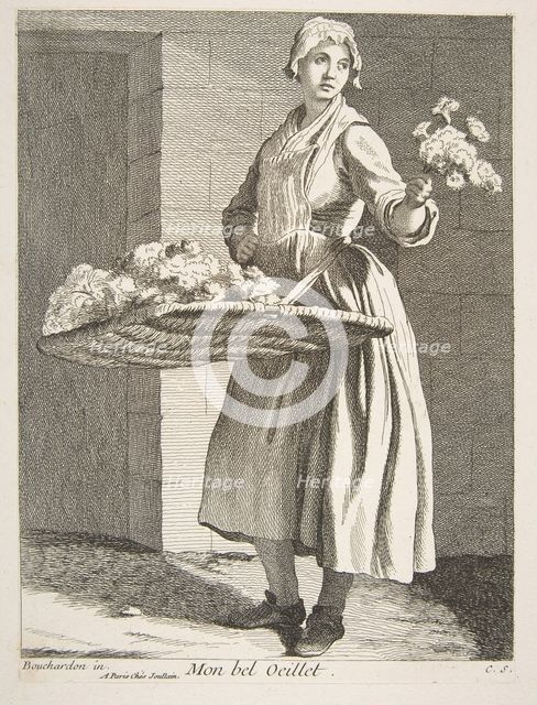 Flower Vendor, 1738. Creator: Caylus, Anne-Claude-Philippe de.