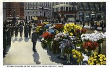 Flower Vendors on the Streets of San Francisco, California, 1921