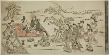 Flower Viewing, 1711 (reprint of 17th century work). Creator: Hishikawa Moronobu