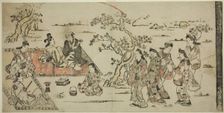 Flower Viewing, 1711 (reprint of 17th century work). Creator: Hishikawa Moronobu