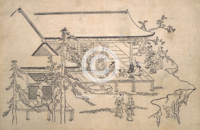 Flower-Viewing Scene, ca. 1685. Creator: Hishikawa Moronobu.