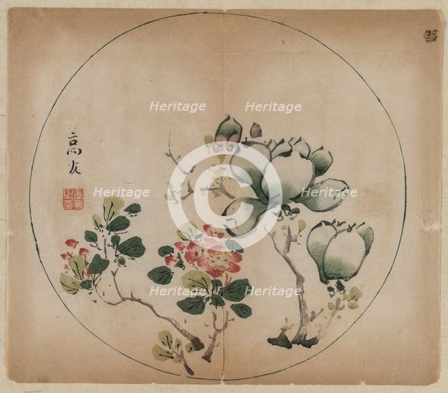Flowering Magnolia and Peach Blossoms, 1368-1644. Creator: Unknown.