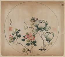 Flowering Magnolia and Peach Blossoms, 1368-1644. Creator: Unknown