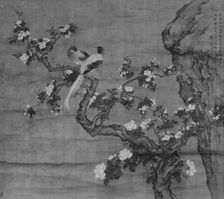 Flowering Crabapple and Pair of Birds, dated 1744. Creator: Shen Nanpin