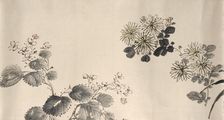 Flowering plants of the four seasons, 1842. Creator: Oda Kaisen