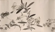 Flowering plants of the four seasons, 1842. Creator: Oda Kaisen