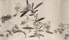 Flowering plants of the four seasons, 1842. Creator: Oda Kaisen