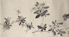 Flowering plants of the four seasons, 1842. Creator: Oda Kaisen