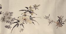 Flowering plants of the four seasons, 1842. Creator: Oda Kaisen