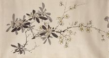Flowering plants of the four seasons, 1842. Creator: Oda Kaisen